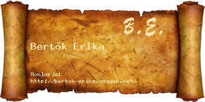 Bertók Erika névjegykártya
